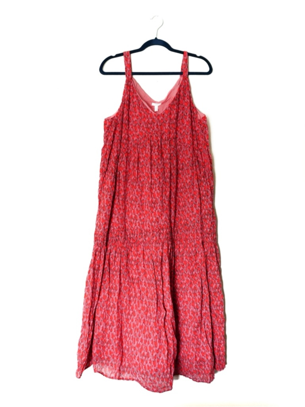 Joie Bondi Tea Rose Tiered Maxi Red Pink Dress